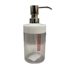 Дозатор для рідкого мила білий зі срібним Baroness Limpia 20001