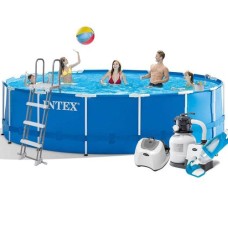 Каркасний басейн Intex 28242-7, 457 x 122 см (7 г/год, 7 900 л/год, драбина, тент, підстилка, набір для догляду)