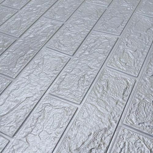 Самоклеюча 3D панель Sticker Wall SW-00001197 Під срібну цеглу в рулоні 20000x700x3мм