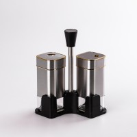 Набір ємностей TS Kitchen для спецій на підставці 2 баночки по 120 мл хром (HP531T1005J)