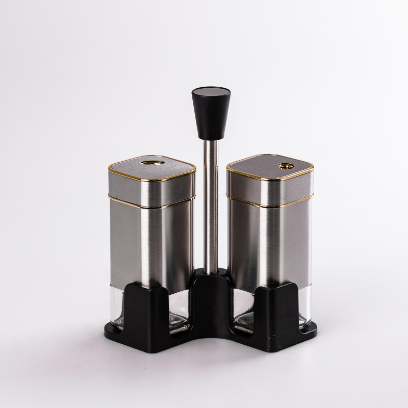 Набір ємностей TS Kitchen для спецій на підставці 2 баночки по 120 мл хром (HP531T1005J)