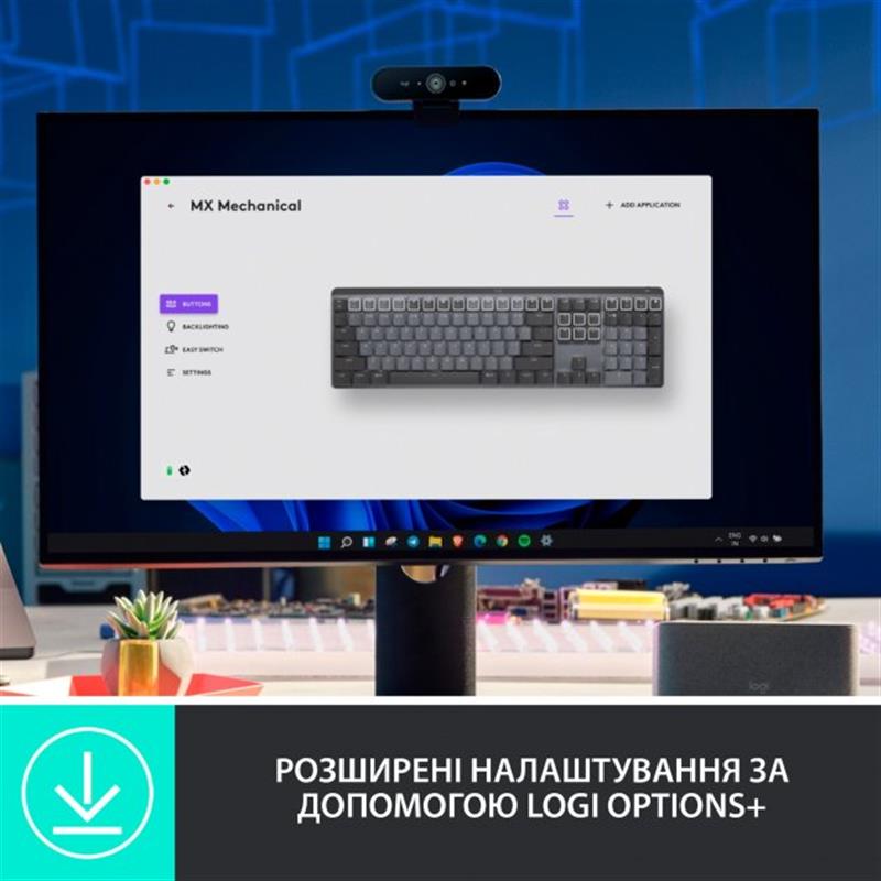Бездротова клавіатура Logitech MX Mechanical Graphite Clicky (920-010759)