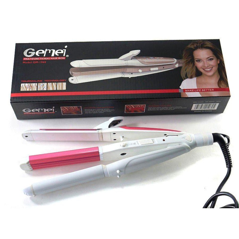 Стайлер Для Волосся 3 В 1 ProGemei Gm 1960 Біло-рожевий (351746)