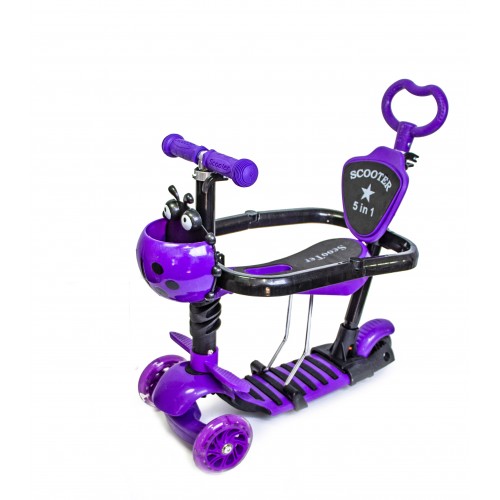 Самокат дитячий Scooter Сонечко 5in1 56х76х26 см Violet (1369787139) Самокат дитячий Scooter Сонечко 5in1 56х76х26 см Violet (1369787139)