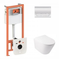 Набір Qtap Інсталяція 3 В 1 Nest Qt0133M425 З Панеллю Змиву Лінійної Qt0111M08381Crm + Унітаз З Сидінням Swan Qt16335178W Набір Qtap Інсталяція 3 В 1 Nest Qt0133M425 З Панеллю Змиву Лінійної Qt0111M08381Crm + Унітаз З Сидінням Swan Qt16335178W