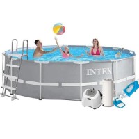 Каркасний басейн Intex 26718-6, 366 х 122 см (4 г/год, 3785 л/год, тент, підстилка, драбина, набір для догляду)