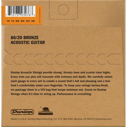 Струни для акустичної гітари Dunlop DAB1048 Acoustic Bronze 80/20 Extra Light Guitar Strings 10/48 Струни для акустичної гітари Dunlop DAB1048 Acoustic Bronze 80/20 Extra Light Guitar Strings 10/48