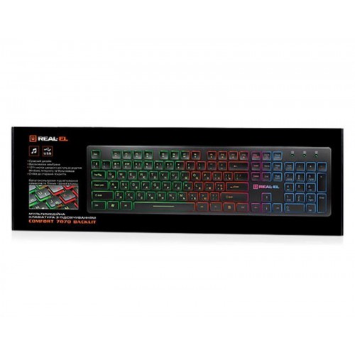 Клавіатура REAL-EL Comfort 7070 Black USB UAH (EL123100018) в інтернет супермаркеті PbayMarket!