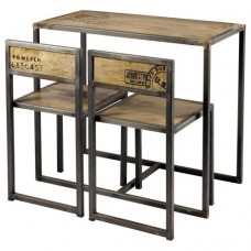 Барний комплект стіл + 2 стільці у стилі Loft NS-131 1080x1200x550 мм Черный