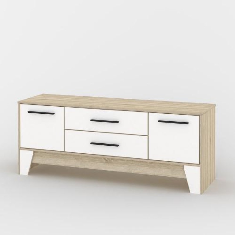 Комод Тиса Мебель 101 Дуб сонома Білий 60x40x151.5 см