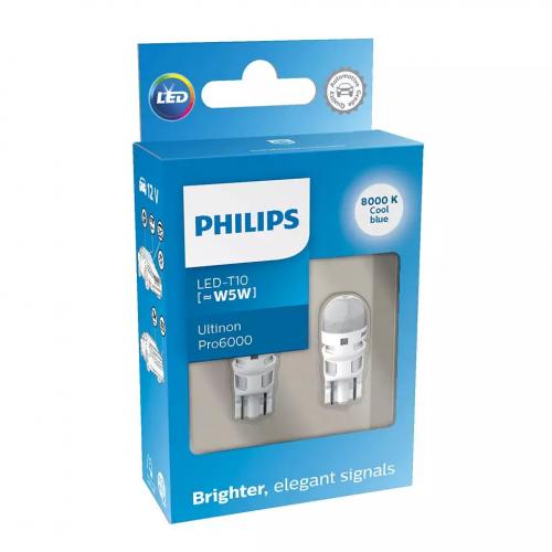 Комплект світлодіодних ламп Philips 11961XU60X2 W5W (T10) LED white Ultinon Pro6000 SI 8000 K