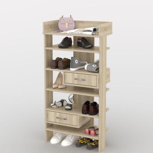 Стелаж для взуття Тиса Мебель ТО-208 Дуб сонома 128.5x60 см Стелаж для взуття Тиса Мебель ТО-208 Дуб сонома 128.5x60 см