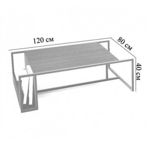 Журнальний столик GoodsMetall у стилі Лофт 1200х800х400 ЖС207 Журнальний столик GoodsMetall у стилі Лофт 1200х800х400 ЖС207