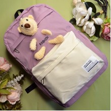 Рюкзак шкільний для дівчинки та хлопчика Hoz Bear Fashion 29 х 42 х 18 см Рожевий з білим (SK001666)