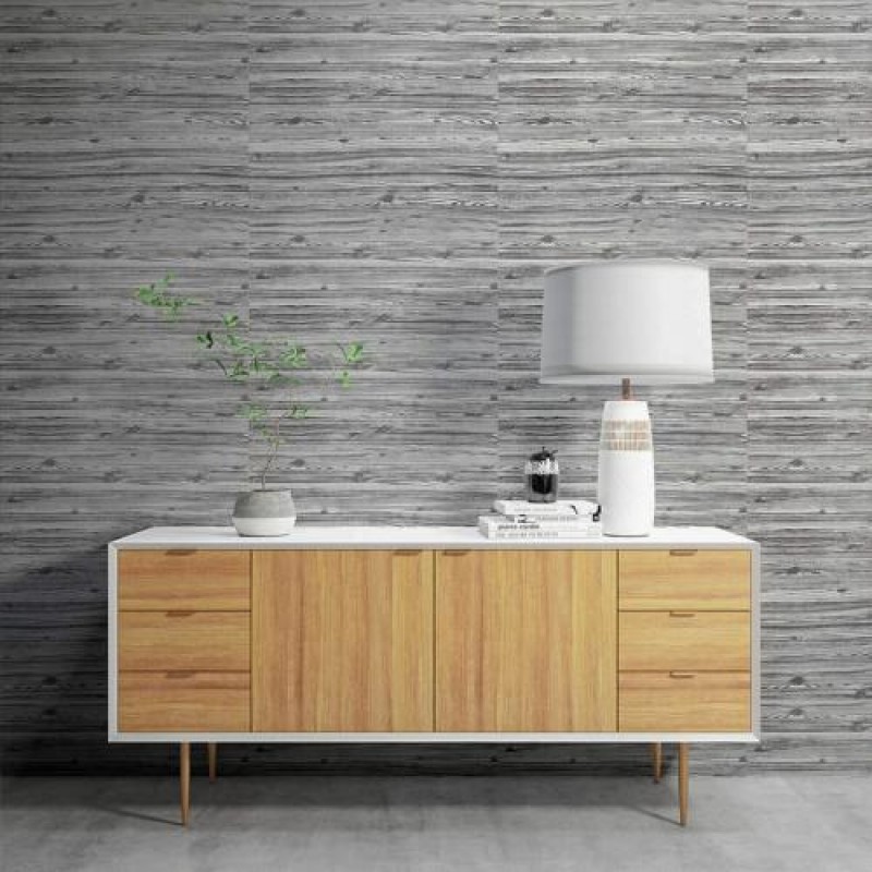 Самоклеюча 3D панель під дерево кольору зебри Sticker Wall 2800х700х3мм