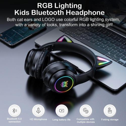 Навушники Bluetooth ONIKUMA Gaming CAT B90 Gaming CAT B90 з підсвічуванням Black