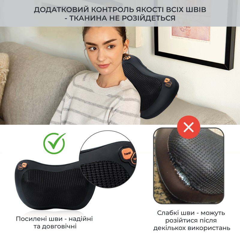 Масажна роликова подушка No Brand інфрачервоний масажер для спини, шиї та тіла