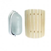 Світильник для лазні МС 1101 + Огорожа світильника для лазні та сауни PRO 330х270 мм