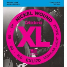 Струни для бас-гітари D'Addario EXL170 Nickel Wound Light Electric Bass Strings 45/100