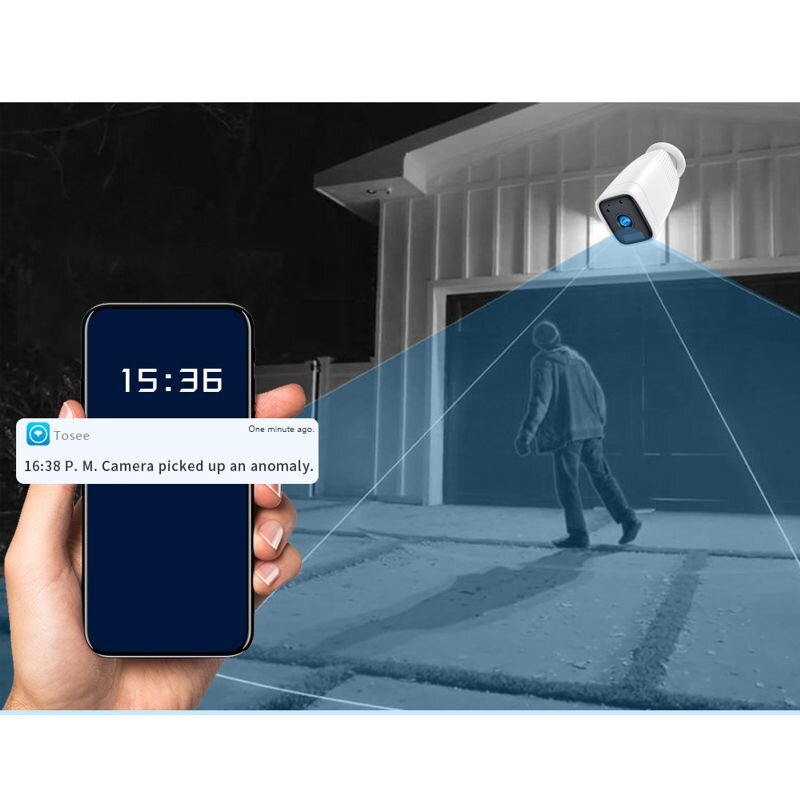 Wifi камера з величезним акумулятором 12000 мАг, до 1 місяця автономної роботи Nectronix ZC-PC206, вулична, із записом на SD до 128 Гб (біла)