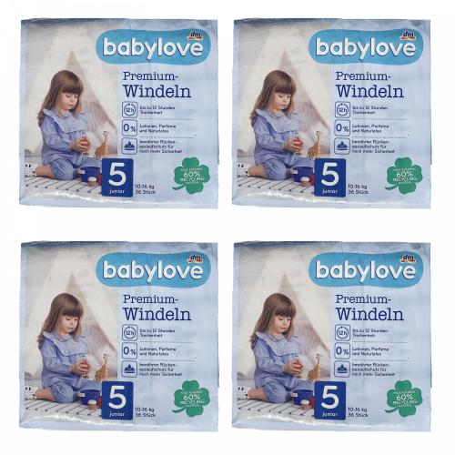 Дитячі одноразові підгузники Babylove Premium 5+ juniorplus (11-18 ) кг 136 шт в інтернет супермаркеті PbayMarket!