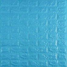 3D панель самоклеюча цегла Блакитна 700x770x7мм (005-7) Sticker Wall SW-00000658