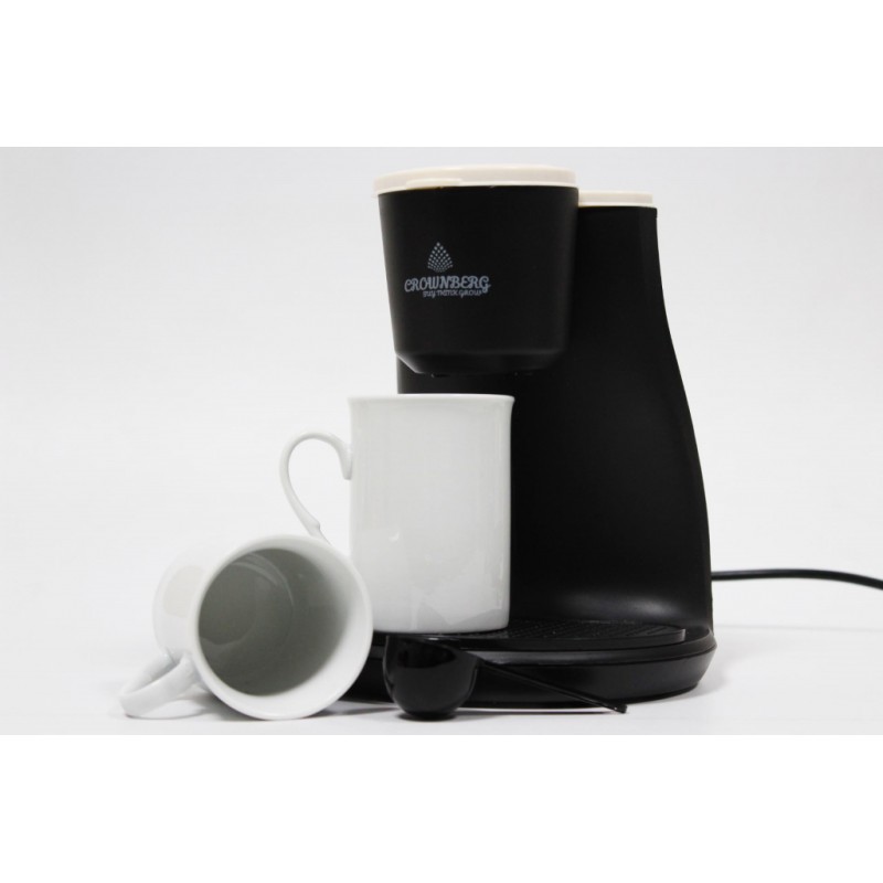 Кавоварка Crownberg CB-1568 500W Чорна з білим