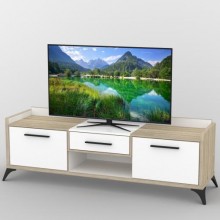 Тумба під телевізор Тиса Мебель ТВ-384 Дуб сонома Білий 58x54x190 см