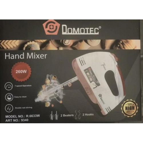 Міксер кухонний 7 швидкостей 260W Domotec R-6633 White/Red Міксер кухонний 7 швидкостей 260W Domotec R-6633 White/Red