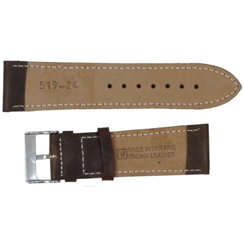 Ремінець для годинника Mykhail Ikhtyar зі шкіри 24 мм Коричневий (S519-24S brown) Ремінець для годинника Mykhail Ikhtyar зі шкіри 24 мм Коричневий (S519-24S brown)