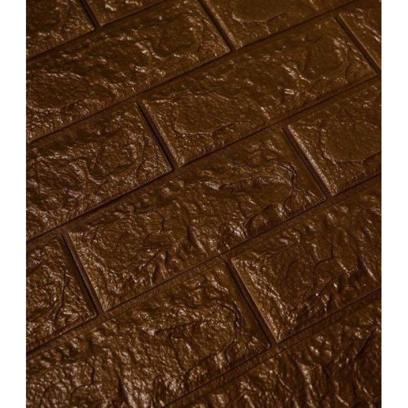 Самоклеюча декоративна панель Loft-Expert під коричневу цеглу 700x770x5 мм