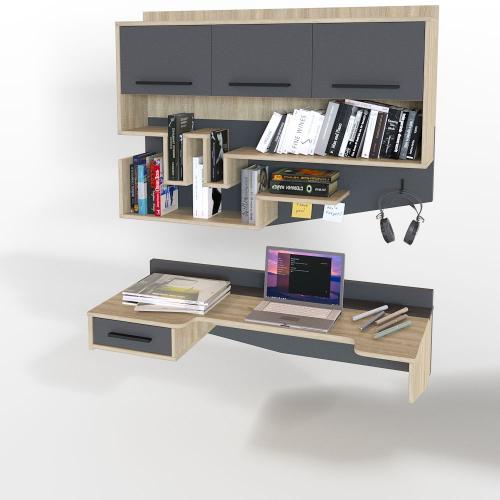 Комп'ютерний стіл Тиса Мебель Тіса Стиль-14 Сонома Графіт 360x520x1200 мм Комп'ютерний стіл Тиса Мебель Тіса Стиль-14 Сонома Графіт 360x520x1200 мм