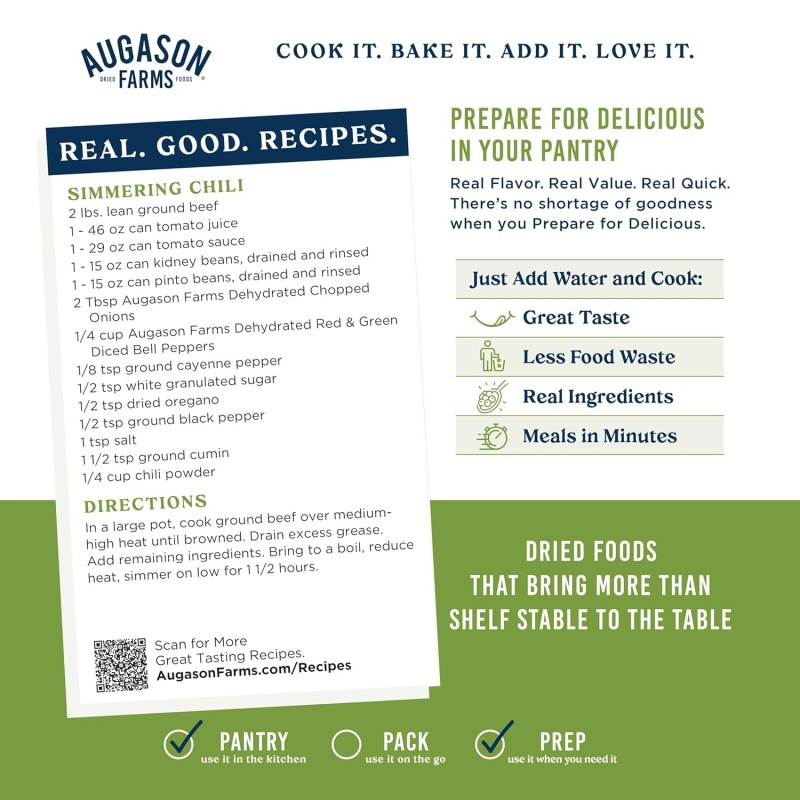 Перець нарізаний сублімований з великим терміном придатності 25 років Augason Farms, 113 порцій