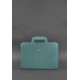 Жіноча шкіряна сумка для ноутбука та документів бірюзова BlankNote
