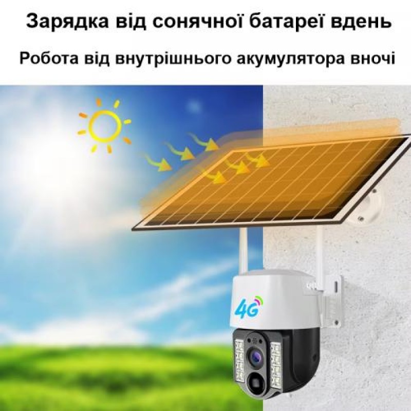 Автономна вулична 4G камера відеоспостереження Nectronix VC3-G V380 pro (101132)
