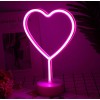Нічник неоновий лампа Серце pink heart SWF 29.5х20 см