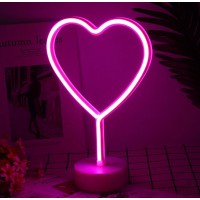 Нічник неоновий лампа Серце pink heart SWF 29.5х20 см
