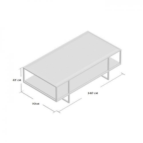Журнальний, кавовий столик GoodsMetall у стилі Лофт 1400х700х450 ЖС156 Журнальний, кавовий столик GoodsMetall у стилі Лофт 1400х700х450 ЖС156