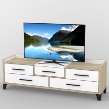 Тумба під телевізор Тиса Мебель ТВ-400 Дуб сонома Білий 57x44x174 см