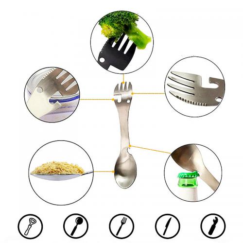 Туристичний набір 5в1 похідна ложка-вилка Lifeventure Silver (16597-hbr) Туристичний набір 5в1 похідна ложка-вилка Lifeventure Silver (16597-hbr)