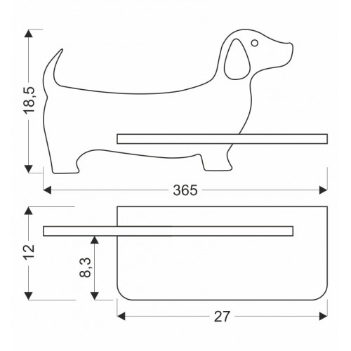 Настінний світильник Candellux Dog 36.5x18.5 см Коричневий (21-01047)