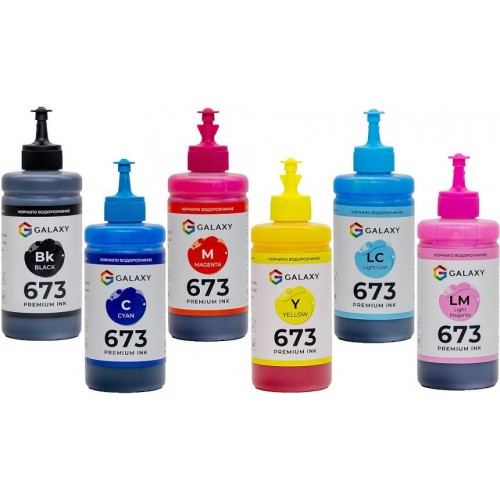 Комплект чорнил Galaxy 673 Epson B/C/LC/M/LM/Y 200 мл 6 шт (10456) Комплект чорнил Galaxy 673 Epson B/C/LC/M/LM/Y 200 мл 6 шт (10456)
