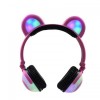 Навушники Linx Bear Ear Headphone з ведмежими вушками LED підсвічування 350 mAh Рожевий (SUN1862)