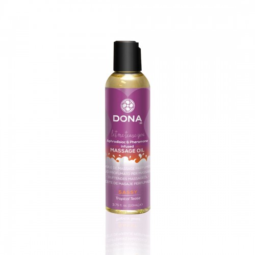 Масажна олія DONA Massage Oil - SASSY TROPICAL TEASE (110 мл) з феромонами та афродизіаками в інтернет супермаркеті PbayMarket!