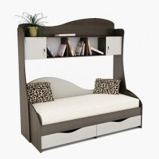 Дитяча кровать з надбудовою Тиса Мебель Ідеал Венге Дуб молочний 200.5x86x197.2 см