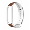 Ремінець для Xiaomi Mi Band 5 | 6 силікон + шкіра MiJobs Коричнево Білий (1540704)