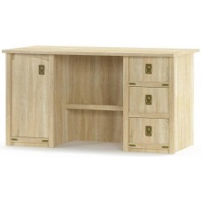 Стіл письмовий 2-х тумбочний Меблі Сервіс Валенсія 1Д+3Ш дуб самоа