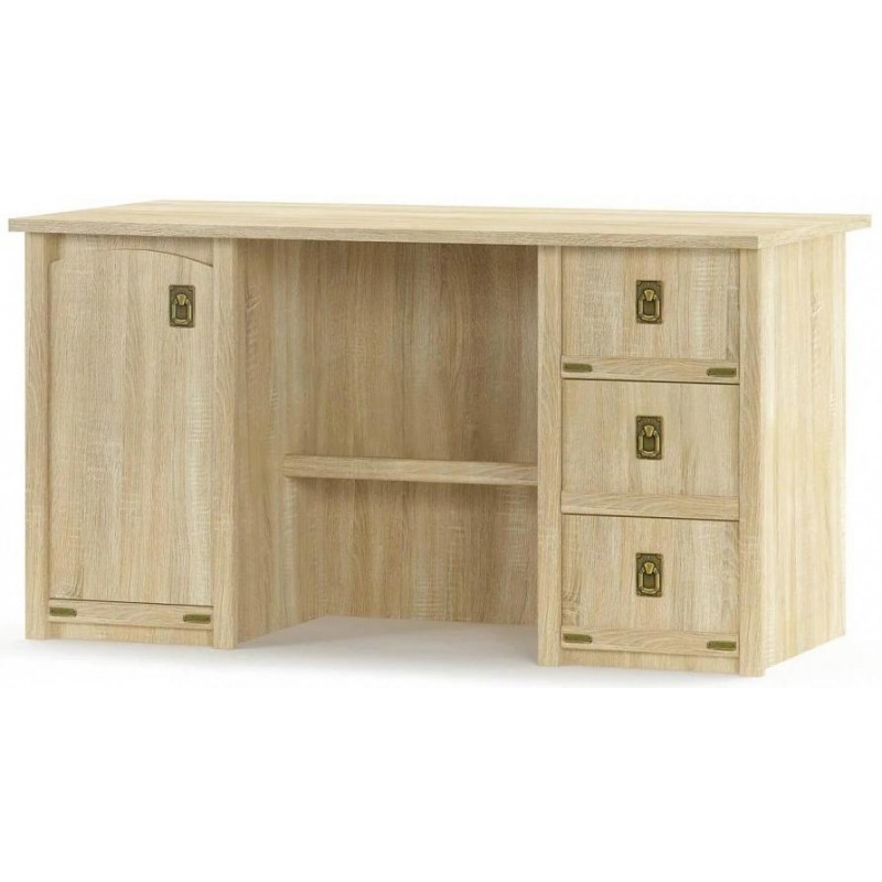 Стіл письмовий 2-х тумбочний Меблі Сервіс Валенсія 1Д+3Ш дуб самоа