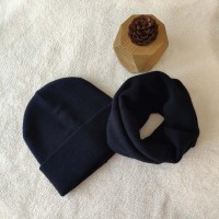 Комплект шапка з хомутом Luxyart унісекс розмір підлітковий темно-синій (OL-003)