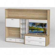 Стінка в вітальню Тиса Мебель Вітальня-107 Сонома Білий 1750x450x2380 мм